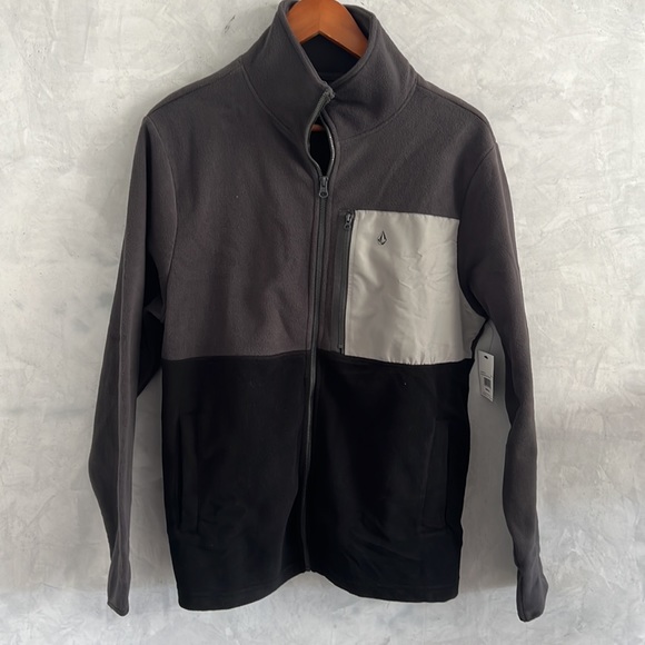 Volcom OAKHURST ZIP FLEECE JACKET - BLACK, NWT, Size S - Picture 3 of 11